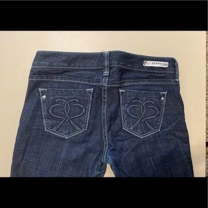 Express Dark Jeans with Embellished Pockets 2S